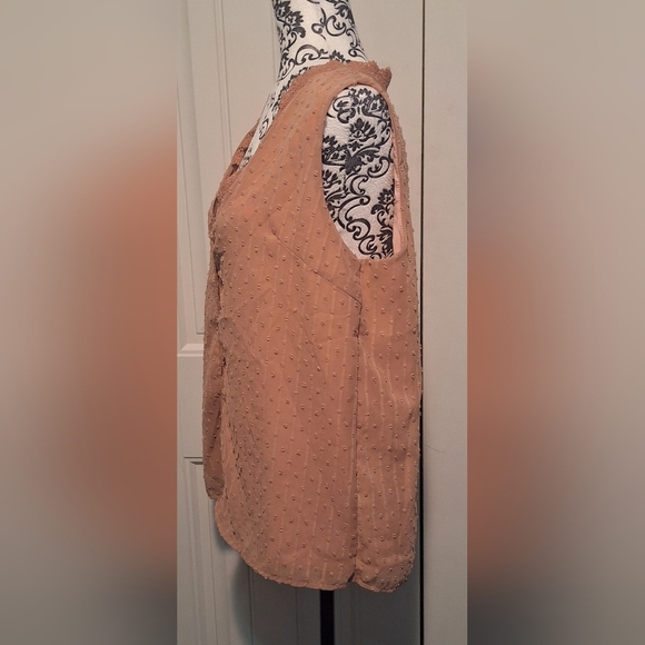 XL Elegant Tan Sleeveless Top - Picture 4 of 5